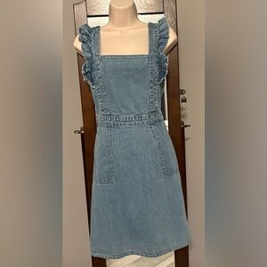 Denim Ruffle Sleeve Dress